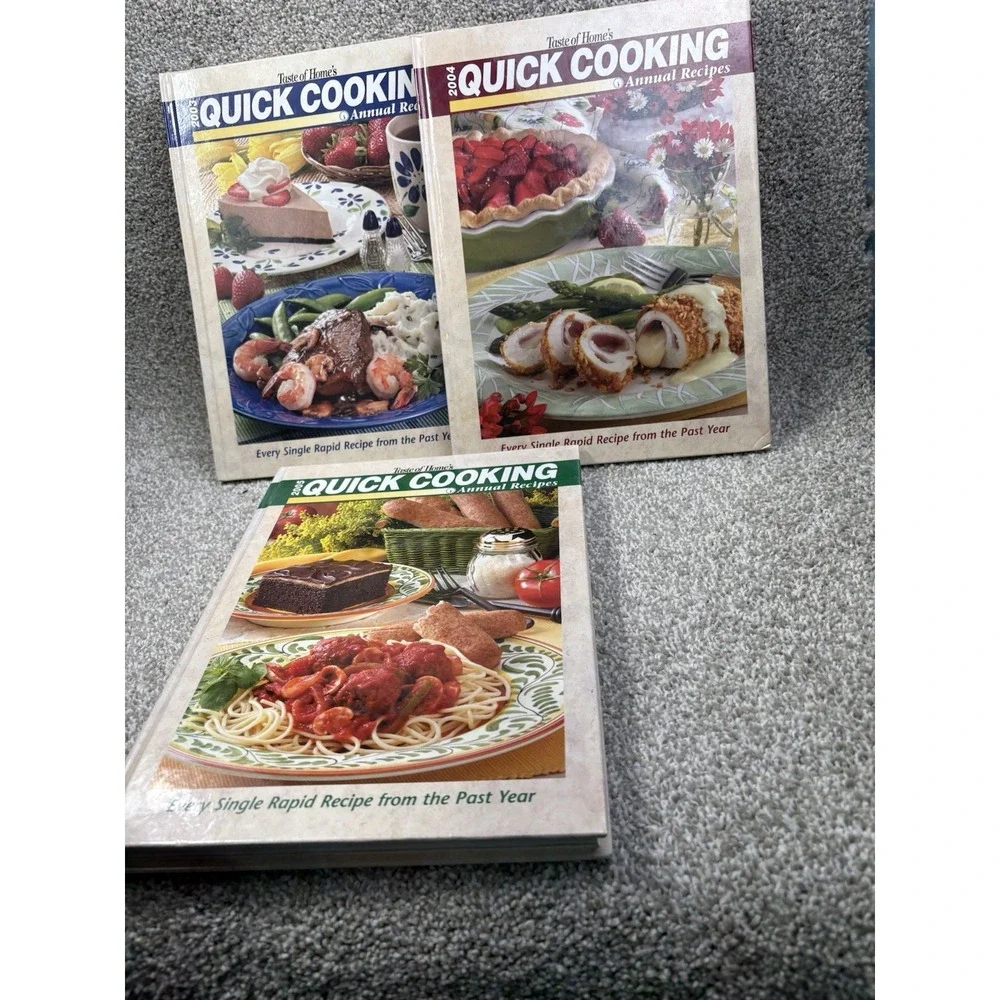 Taste Of Home Quick Cooking Cookbook Lot 2003 - 2005 Hardcover Set